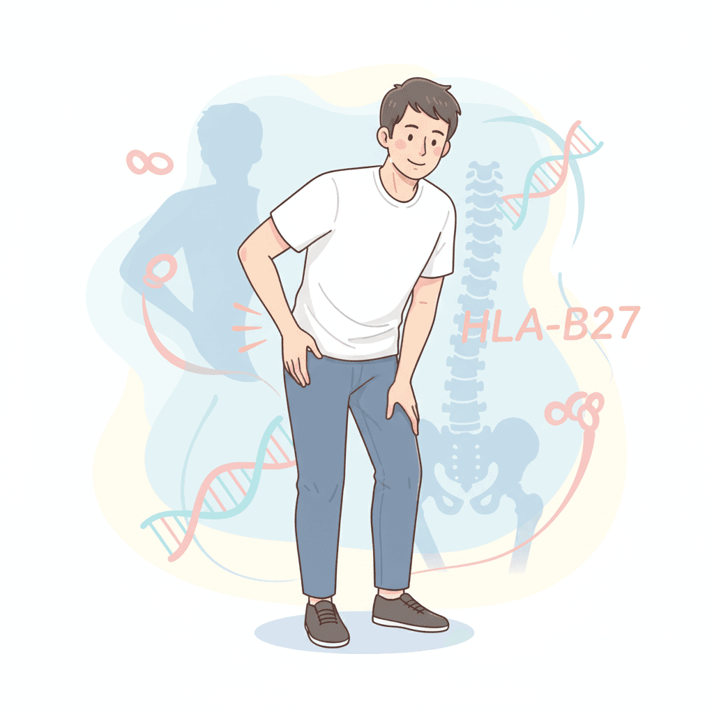 強直性脊椎炎・体軸性脊椎関節炎と膝｜HLA-B27若年男性の自己免疫膝症状