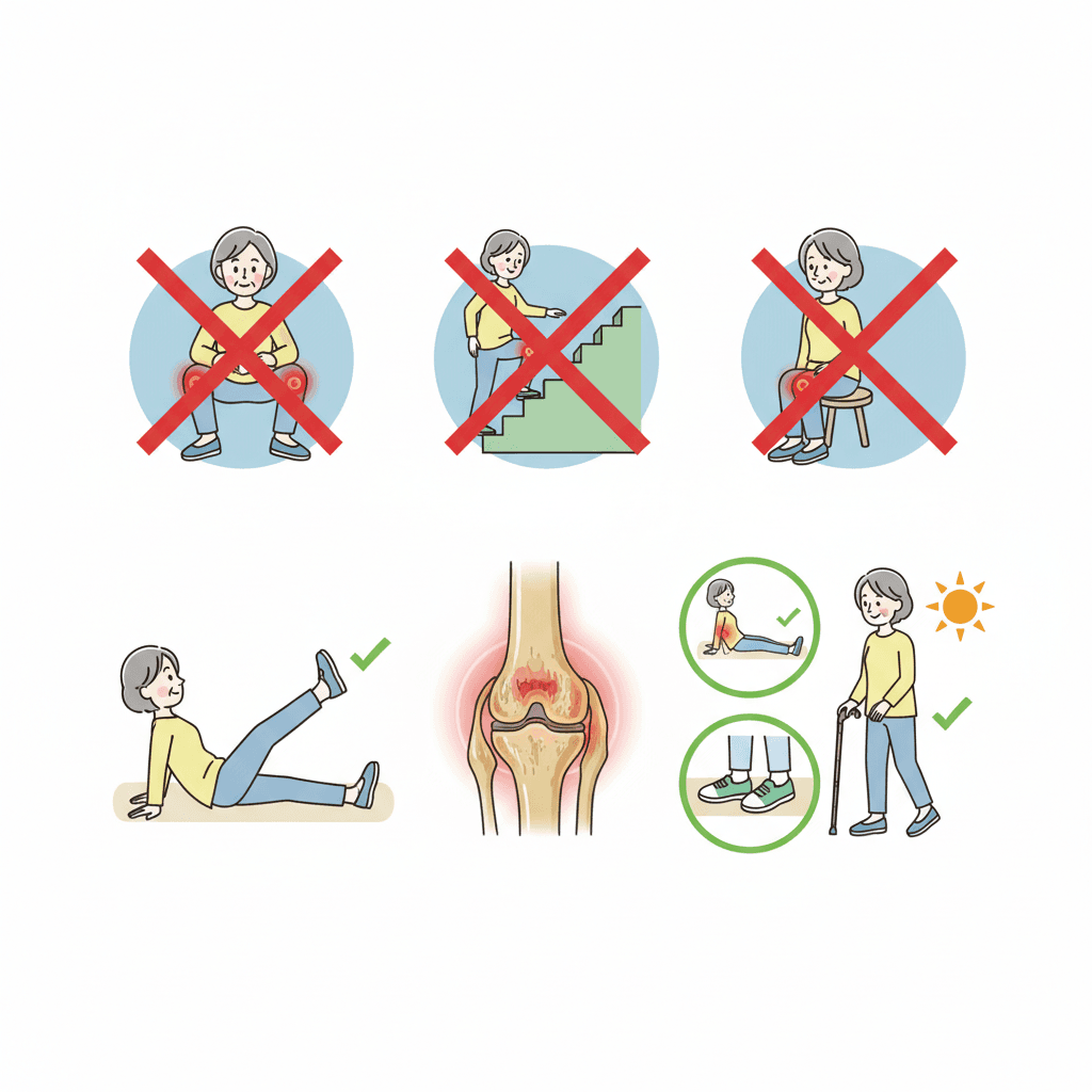 変形性膝関節症でやってはいけないこと｜NG動作・運動・生活習慣を徹底解説