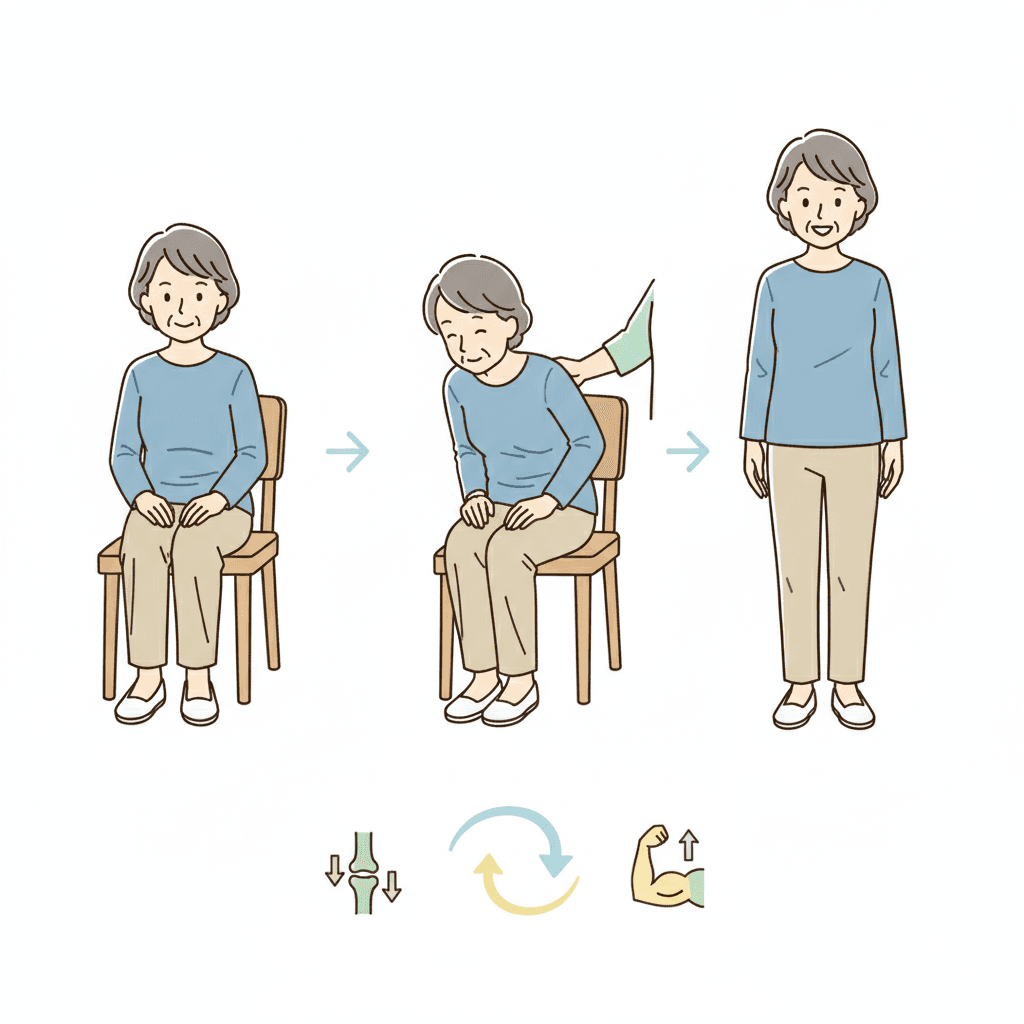 椅子からの正しい立ち上がり方｜膝への負担を減らす動作と日常リハビリ