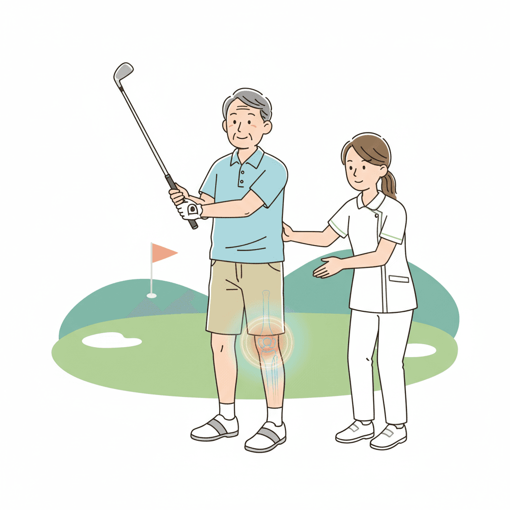 ゴルフと膝痛｜スウィング時の負担と長く続けるための対策