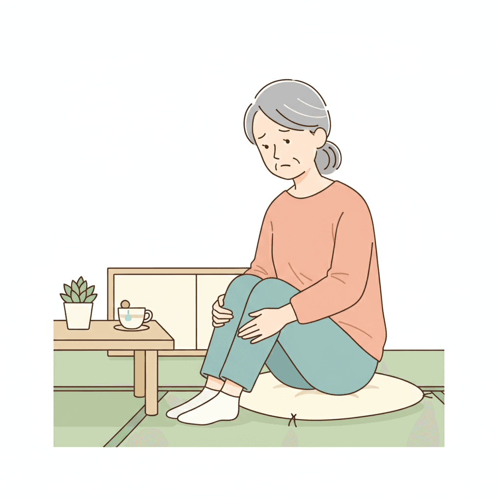 変形性膝関節症の症状を示すイラスト