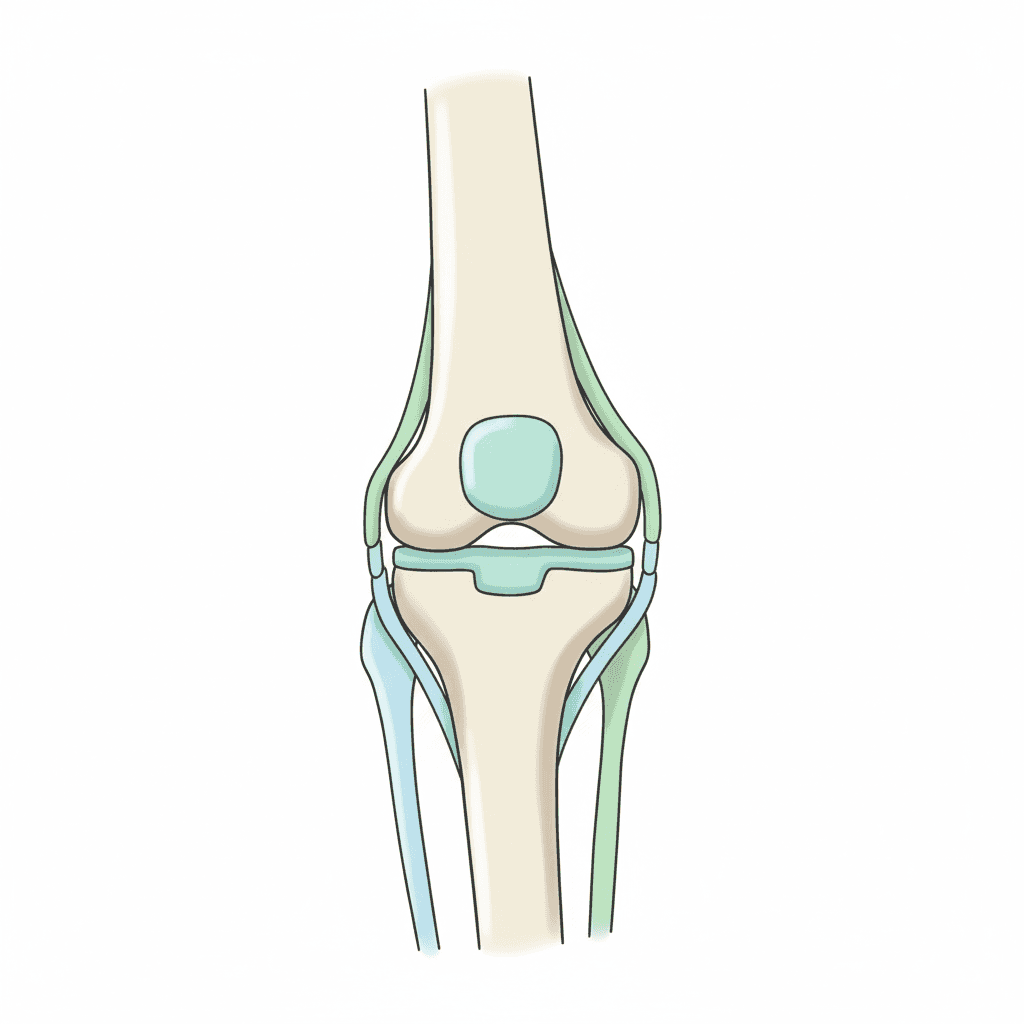 膝関節の構造を示す医療イラスト