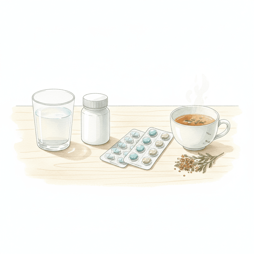 内服薬と漢方薬のイラスト