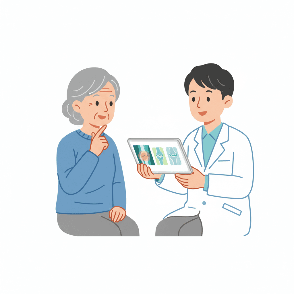 医師と患者が手術の選び方を相談しているイラスト