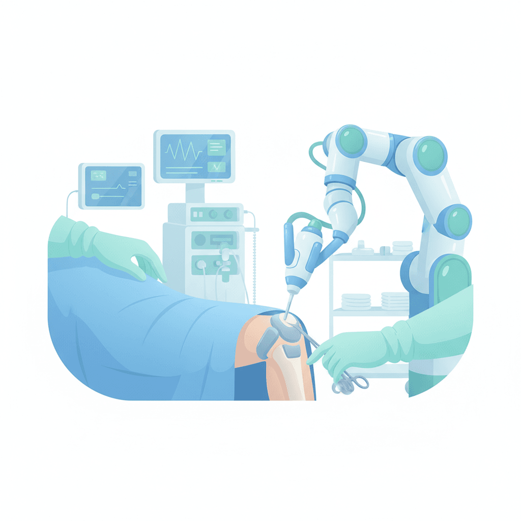 ロボット支援人工膝関節置換術のイラスト